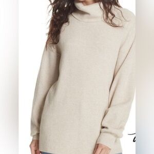 Free People Cream Turtleneck Sweater